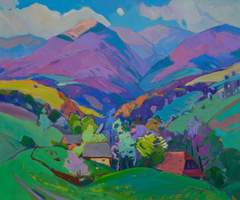 Sunny Valley Landscape Impressionism Original Oil Painting, Ready to Hang
