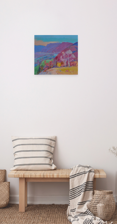 Sunny Valley Landscape Impressionism Original Oil Painting
