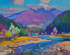 Kolochava Surroundin Impressionism Original Oil Painting, Ready to Hang