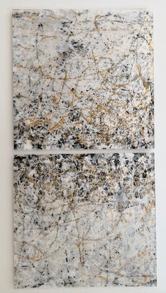 Pearl Sanskrit Acrylic on Plexiglass Modern Art Original Painting, Ready to Hang