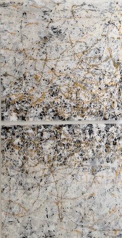 Pearl Sanskrit Acrylic on Plexiglass Modern Art Original Painting, Ready to Hang