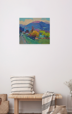 Kolochava Surround Landscape  Impressionism Original Oil Painting, Ready to Hang