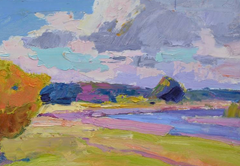 Reflection of Summer Landscape Impressionism Original Oil Painting