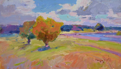 Reflection of Summer Landscape Impressionism Original Oil Painting
