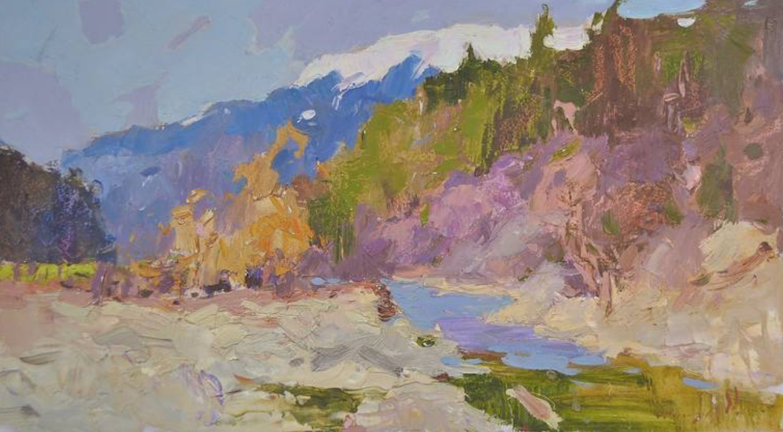 Carolyn Steward - River Behind Lake, Oil Painting For Sale at 1stDibs