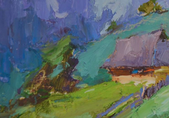 Agriculture Landscape Impressionism Original Oil Painting