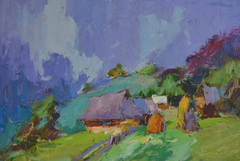Agriculture Landscape Impressionism Original Oil Painting