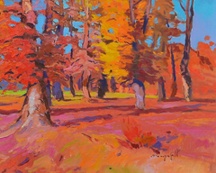 Magical Moments of Autumn Impressionism Original Oil Painting, Ready to Hang
