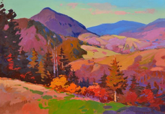 Pintura al óleo original de estilo impresionista con un paisaje de una región pintoresca, lista para colgar