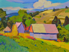 Comfort of the Carpathians Landscape Impressionism Original Oil Painting