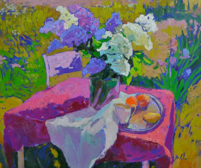 Alexander Shandor - Happiness in the Petals Impressionism Original Oil ...