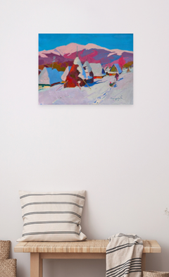 Visiting Landscape Impressionism Original Oil Painting, Ready to Hang