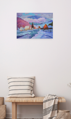 Winter Ways Landscape Impressionism Original Oil Painting, Ready to Hang