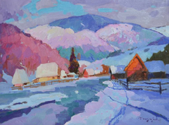 Winter Ways Landscape Impressionism Original Oil Painting, Ready to Hang