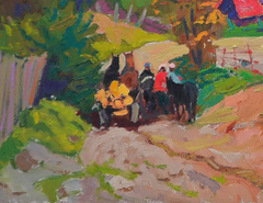 Preparation For Winter Landscape Original Oil Painting, Ready to Hang