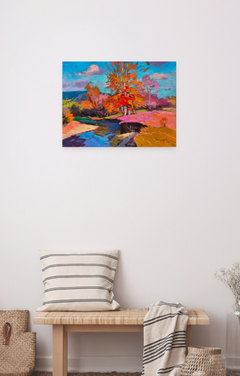 The Turn of the River Impressionism Original Oil Painting, Ready to Hang