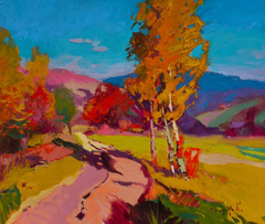 Indian Summer Impressionism Original Oil Painting, Ready to Hang