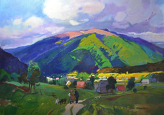 "La fine dell'estate" - Dipinto a olio originale in stile impressionista, pronto da appendere