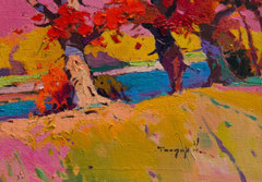 The Rustle of Autumn Impressionism Original Oil Painting, Ready to Hang
