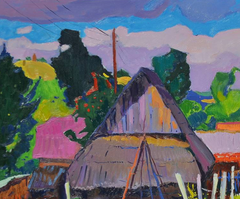 Last mowing Landscape Impressionism Original Oil Painting, Ready to Hang