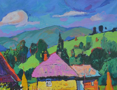 Granny's troubles Landscape Impressionism Original Oil Painting, Ready to Hang