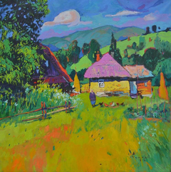 Granny's troubles Landscape Impressionism Original Oil Painting, Ready to Hang