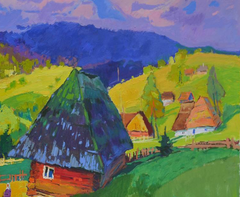 The house on the slopes Impressionism Original Oil Painting, Ready to Hang