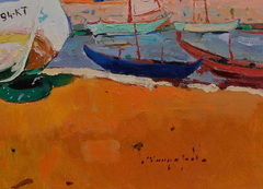 On the Coast of the Adriatic Impressionism Original Oil Painting, Ready to Hang