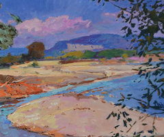 Hot summer Landscape Impressionism Original Oil Painting, Ready to Hang