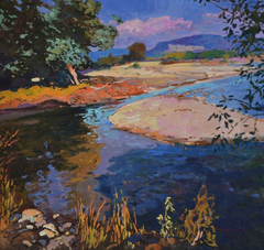 Hot summer Landscape Impressionism Original Oil Painting, Ready to Hang