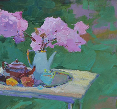 Fiori in attesa Dipinto a olio originale in stile impressionista