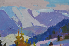Fabulous winter Landscape Impressionism Original Oil Painting
