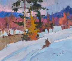 Winter Day Landscape Impressionism Original Oil Painting