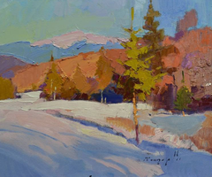 Winter landscape Impressionism Original Oil Painting