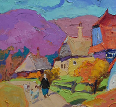 Indian Summer landscape Impressionism Original Oil Painting, Ready to Hang