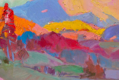 Impressionistisches Original-Ölgemälde mit einer Landschaft aus den Karpaten, bereit zum Aufhängen