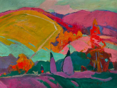 On the Meadow landscape Impressionism Original Oil Painting, Ready to Hang