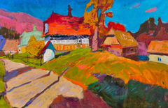 Rural Motive Landscape Impressionism Original Oil Painting, Ready to Hang