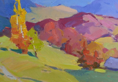 Picturesque Autumn Landscape Impressionism Original Oil Painting, Ready to Hang