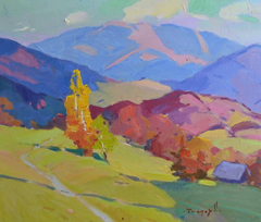 Picturesque Autumn Landscape Impressionism Original Oil Painting, Ready to Hang