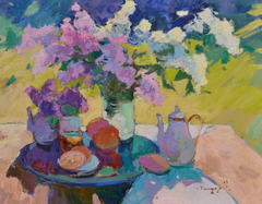 Dipinto a olio originale in stile impressionista "Dea della primavera" - Natura morta, pronto da appendere