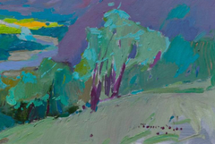Evening in the Valley landscape Impressionism Original Oil Painting