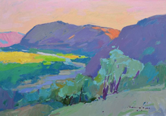 Evening in the Valley landscape Impressionism Original Oil Painting
