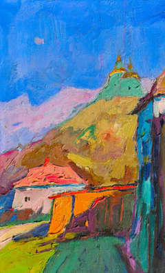 The Outskirts of the Himandry Impressionism Original Oil Painting, Ready to Hang