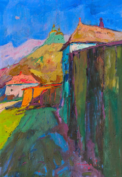 The Outskirts of the Himandry Impressionism Original Oil Painting, Ready to Hang