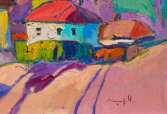 Putivl Street Landscape Impressionism Original Oil Painting, Ready to Hang