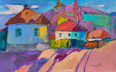Putivl Street Landscape Impressionism Original Oil Painting, Ready to Hang