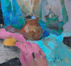 Bottle and Lamp Still Life Impressionism Original Oil Painting, Ready to Hang