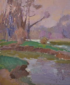 Cloudy Day landscape Impressionism Original Oil Painting