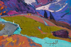 Last Flight Landscape Impressionism Original Oil Painting, Ready to Hang